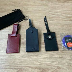 -4 LUGGAGE TAGS, red leather, THOMAS LYTE ibm, black thinkpad laptop revelation,